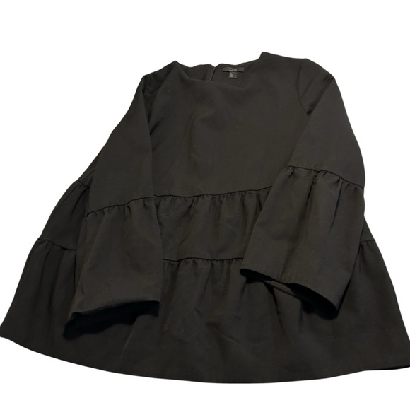 COS Lightwt  Peplum Wool Tiered Blouse Mid Sleeves Sz 2 - Picture 4 of 12